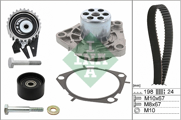 Veepump + hammasrihmakomplekt Schaeffler INA 530 0626 30