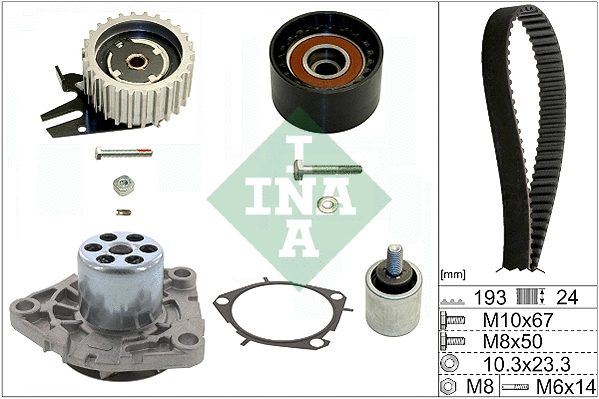 Veepump + hammasrihmakomplekt Schaeffler INA 530 0619 30