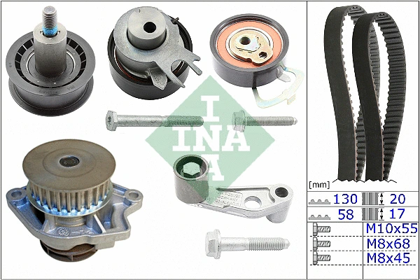 Veepump + hammasrihmakomplekt Schaeffler INA 530 0089 31