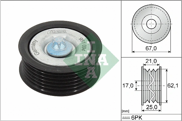 Seade-/juhtrull, soonrihm Schaeffler INA 532 0629 10