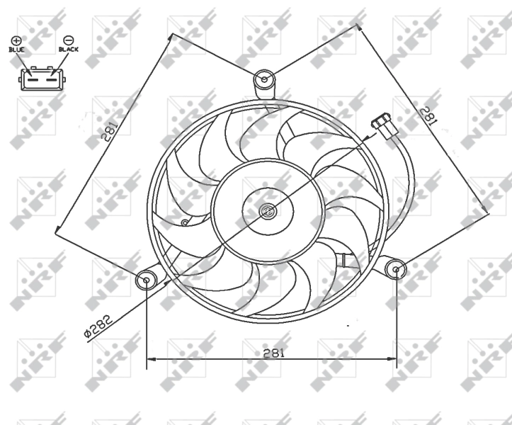 Ventilaator, mootorijahutus NRF 47745