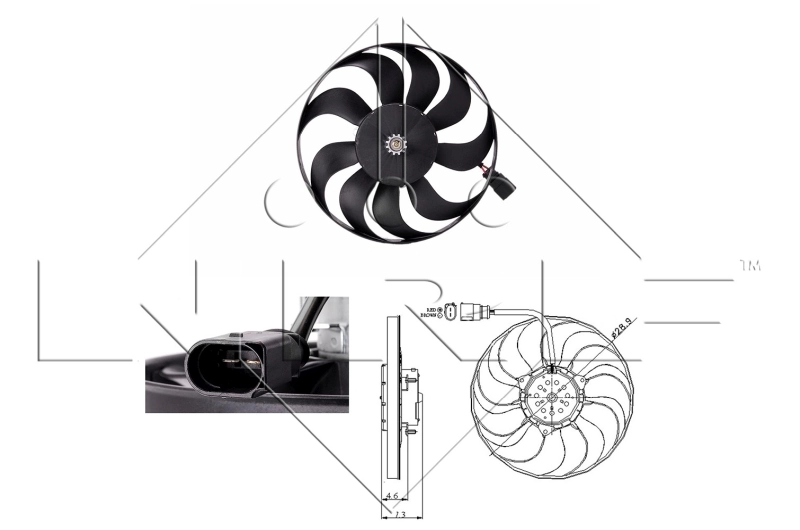 Ventilaator, mootorijahutus NRF 47381