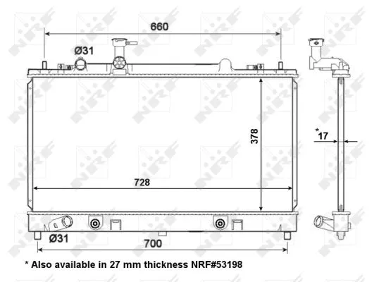 Radiaator, mootorijahutus EASY FIT NRF 56066
