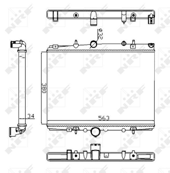 Radiaator, mootorijahutus NRF 58303A