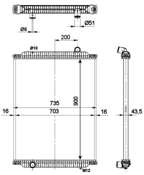 Radiaator, mootorijahutus NRF 509700