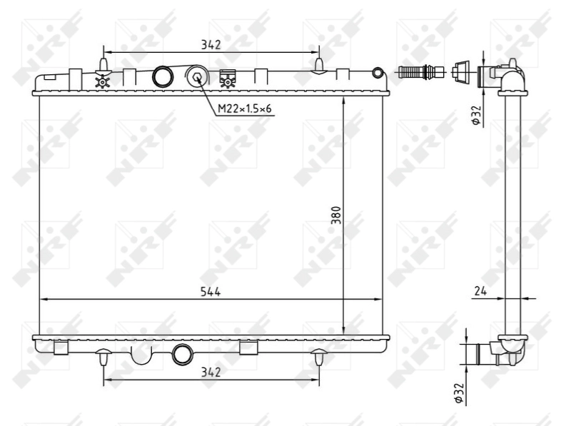 Radiaator, mootorijahutus NRF 58226A