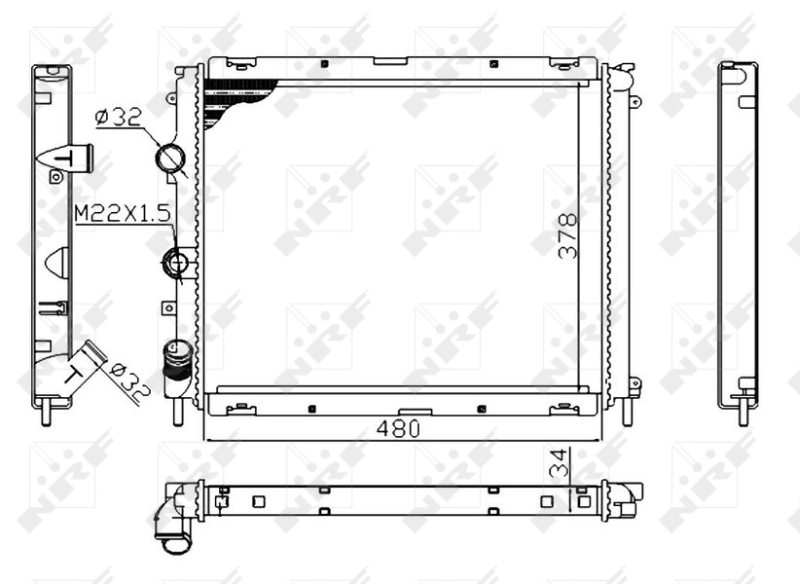 Radiaator, mootorijahutus NRF 53209A