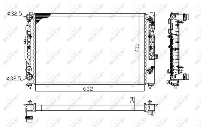 Radiaator, mootorijahutus NRF 529504A