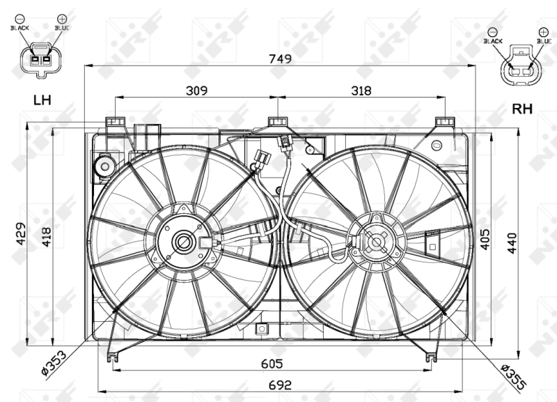 Ventilaator, mootorijahutus NRF 47566