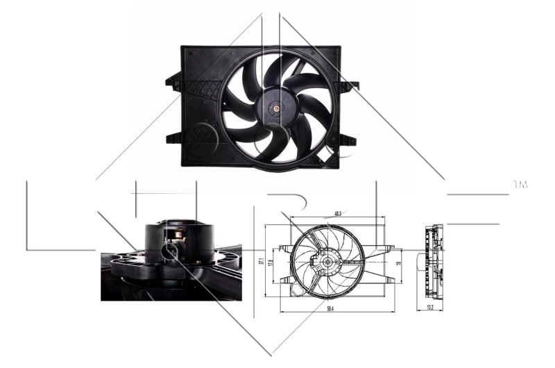 Ventilaator, mootorijahutus NRF 47007
