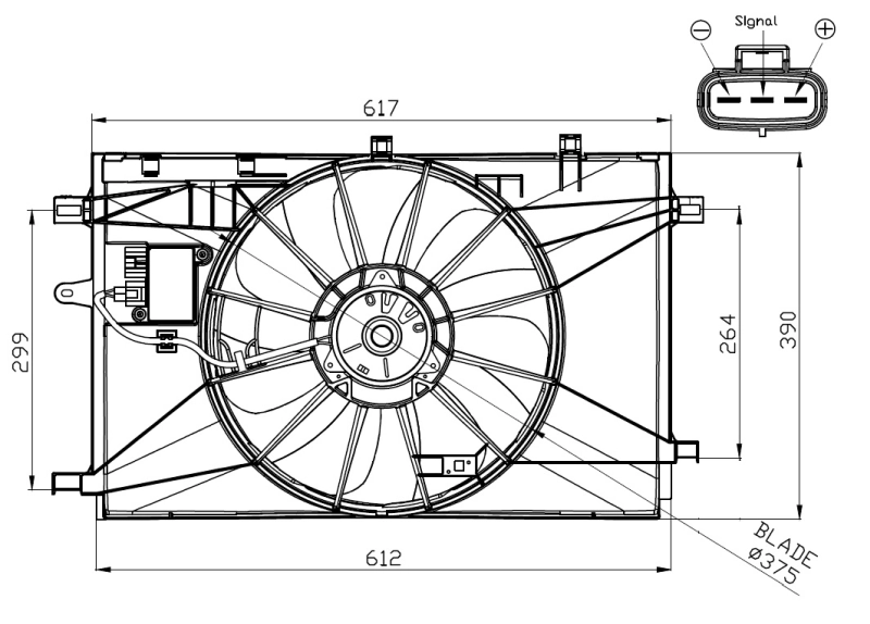 Ventilaator, mootorijahutus NRF 47937