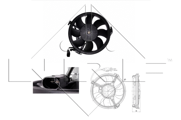 Ventilaator, mootorijahutus NRF 47208