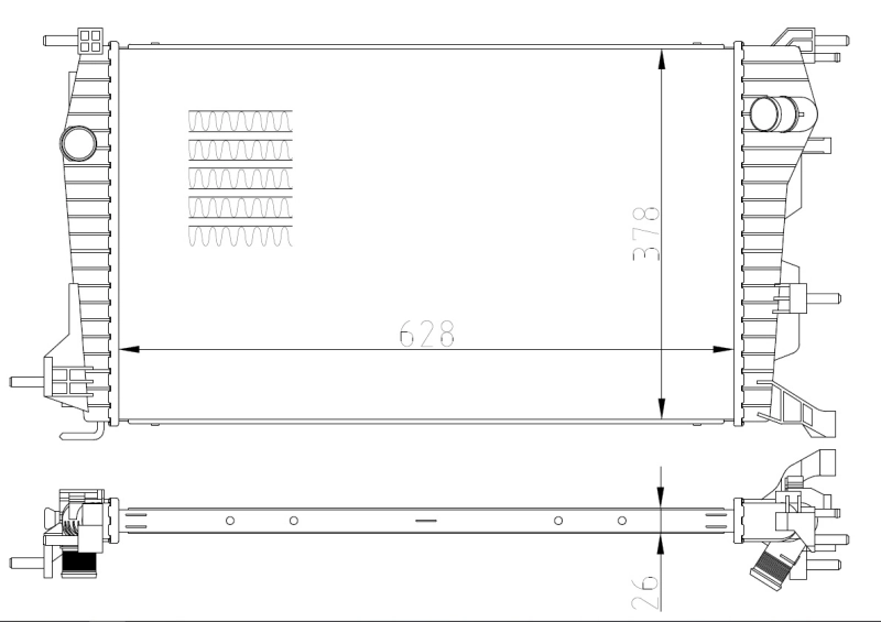 Radiaator, mootorijahutus NRF 550004