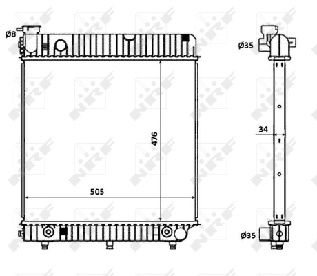 Radiaator, mootorijahutus NRF 53875