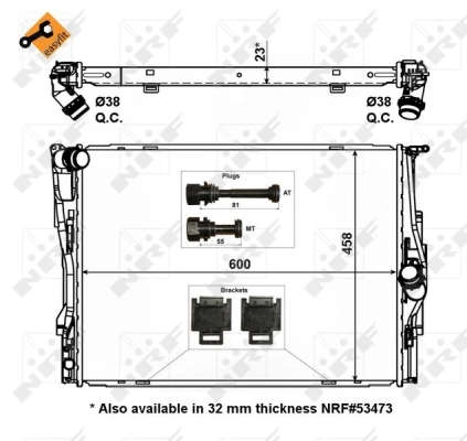 Radiaator, mootorijahutus NRF 56129