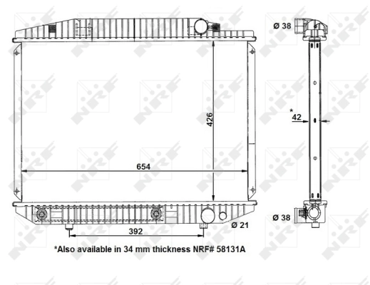 Radiaator, mootorijahutus NRF 58131