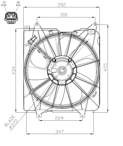Ventilaator, mootorijahutus NRF 47935