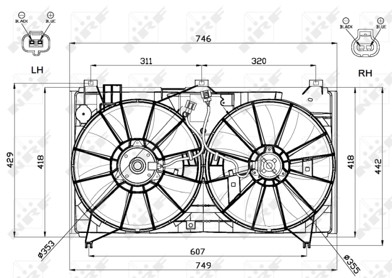 Ventilaator, mootorijahutus NRF 47580