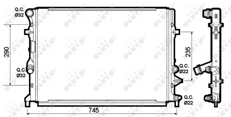 Radiaator, mootorijahutus NRF 53139