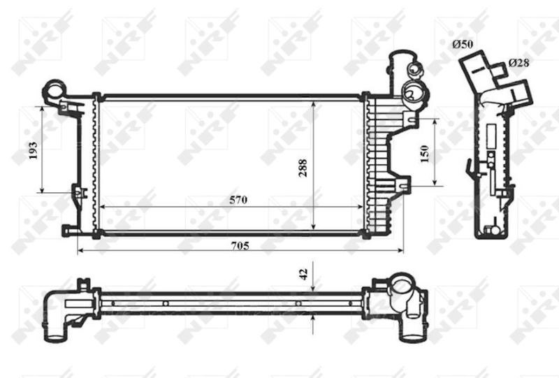 Radiaator, mootorijahutus NRF 53856X