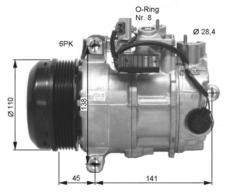 Kompressor, kliimaseade GENUINE NRF 32676G