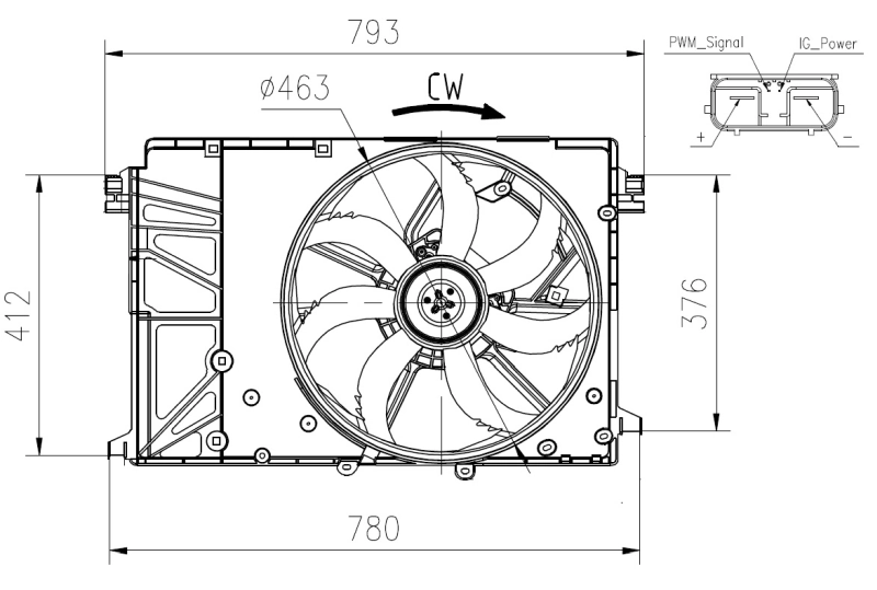 Ventilaator, mootorijahutus NRF 47932