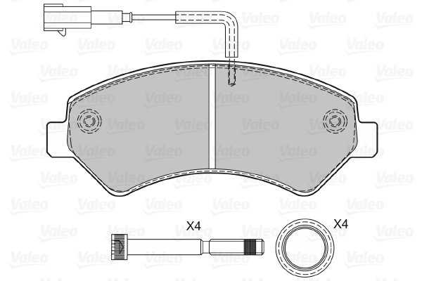 Piduriklotsi komplekt, ketaspidur VALEO 601276