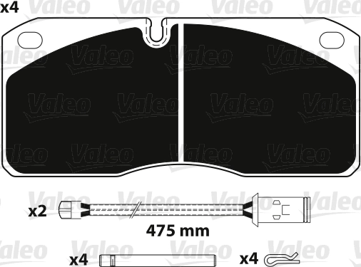 Piduriklotsi komplekt, ketaspidur VALEO 882258