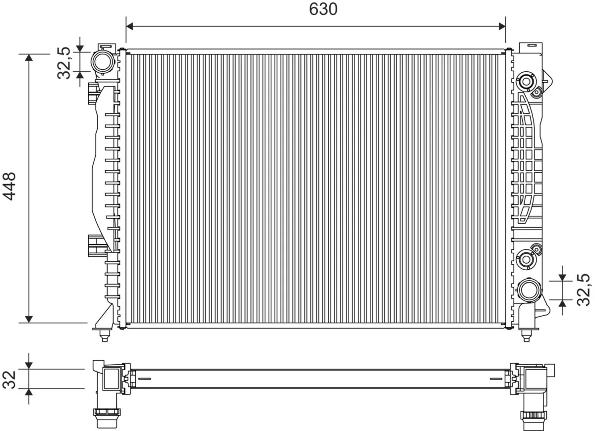 Radiaator, mootorijahutus VALEO 734753
