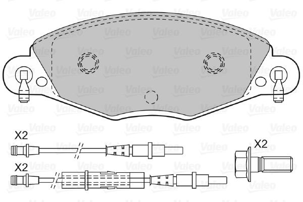 Piduriklotsi komplekt, ketaspidur VALEO 598416