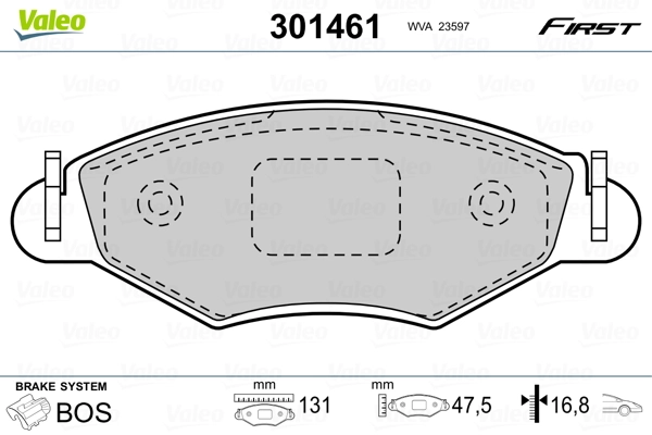 Piduriklotsi komplekt, ketaspidur VALEO 301461