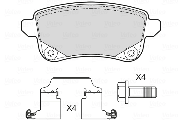 Piduriklotsi komplekt, ketaspidur VALEO 601706