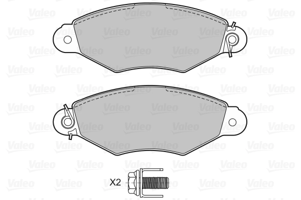 Piduriklotsi komplekt, ketaspidur VALEO 601433