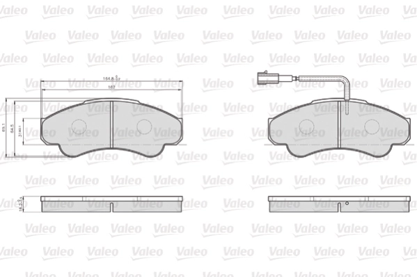 Piduriklotsi komplekt, ketaspidur VALEO 872919