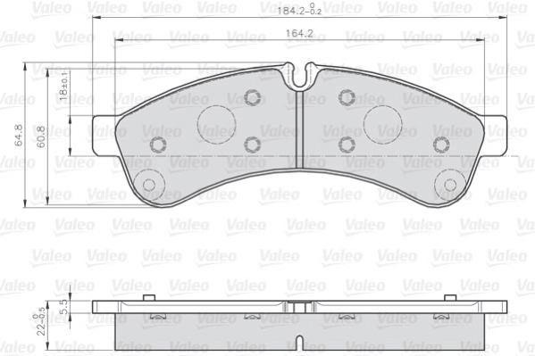 Piduriklotsi komplekt, ketaspidur VALEO 872231