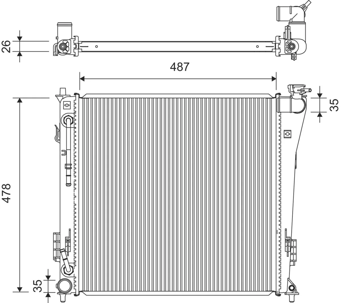 Radiaator, mootorijahutus VALEO 701365