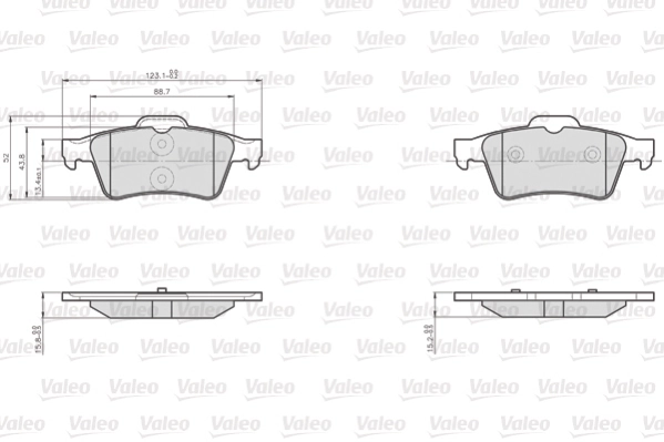 Piduriklotsi komplekt, ketaspidur VALEO 872482