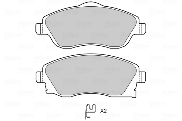 Piduriklotsi komplekt, ketaspidur VALEO 601704