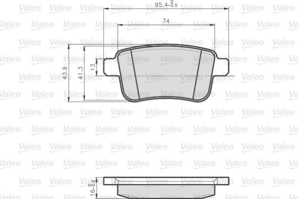 Piduriklotsi komplekt, ketaspidur VALEO 872692