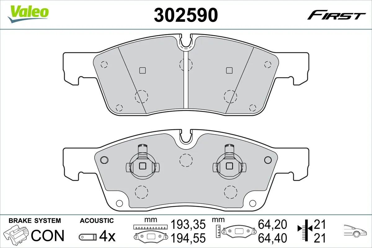 Piduriklotsi komplekt, ketaspidur VALEO 302590
