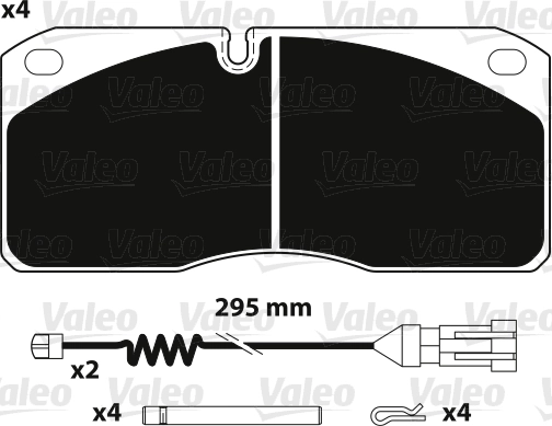 Piduriklotsi komplekt, ketaspidur VALEO 882236