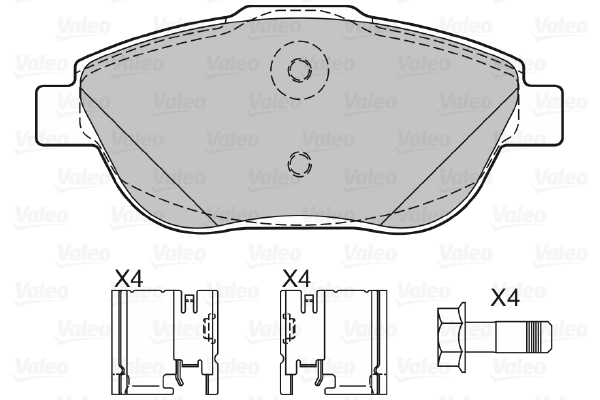 Piduriklotsi komplekt, ketaspidur VALEO 601334