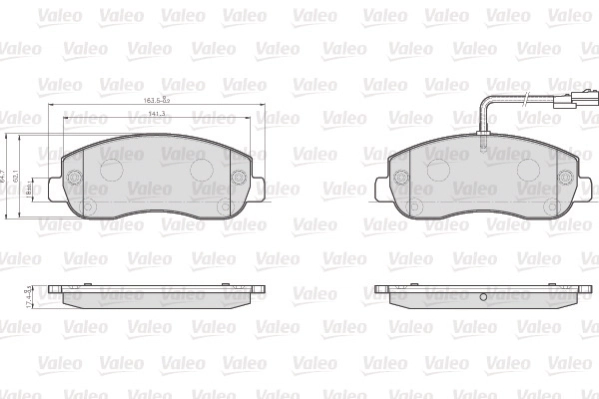 Piduriklotsi komplekt, ketaspidur VALEO 872147