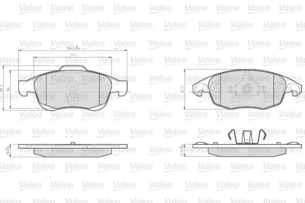 Piduriklotsi komplekt, ketaspidur VALEO 872538