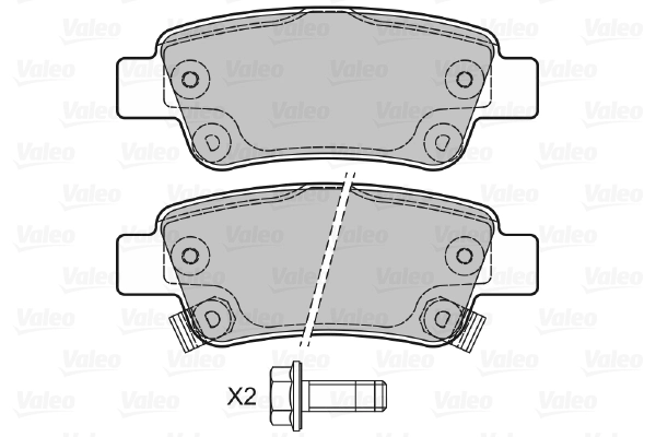 Piduriklotsi komplekt, ketaspidur VALEO 601038