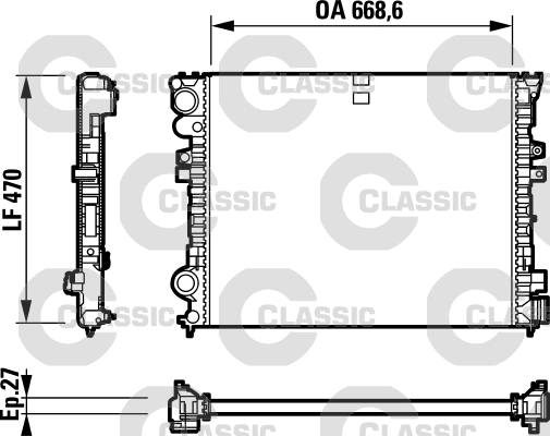 Radiaator, mootorijahutus VALEO 232692