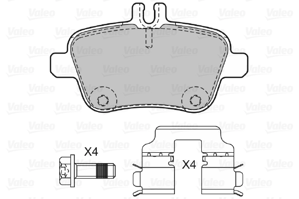 Piduriklotsi komplekt, ketaspidur VALEO 601304