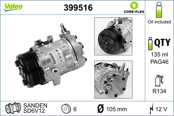 Kompressor, kliimaseade VALEO 399516