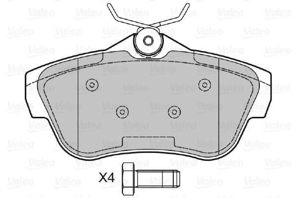 Piduriklotsi komplekt, ketaspidur VALEO 601039