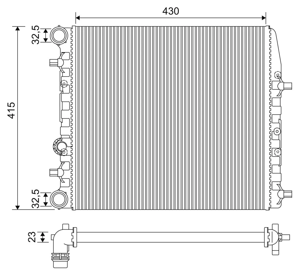 Radiaator, mootorijahutus VALEO 733062